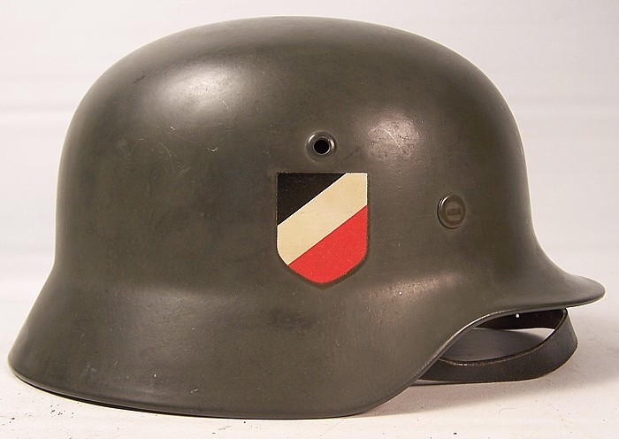 dubbel m35 heer decal feldgrau helmet from the collection of Ken Niewiarowicz